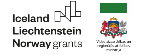 Islandes, Lihtenšteinas, Norvēģijas granta, VARAM un Kurzemes plānošans reģiona logo ansamblis